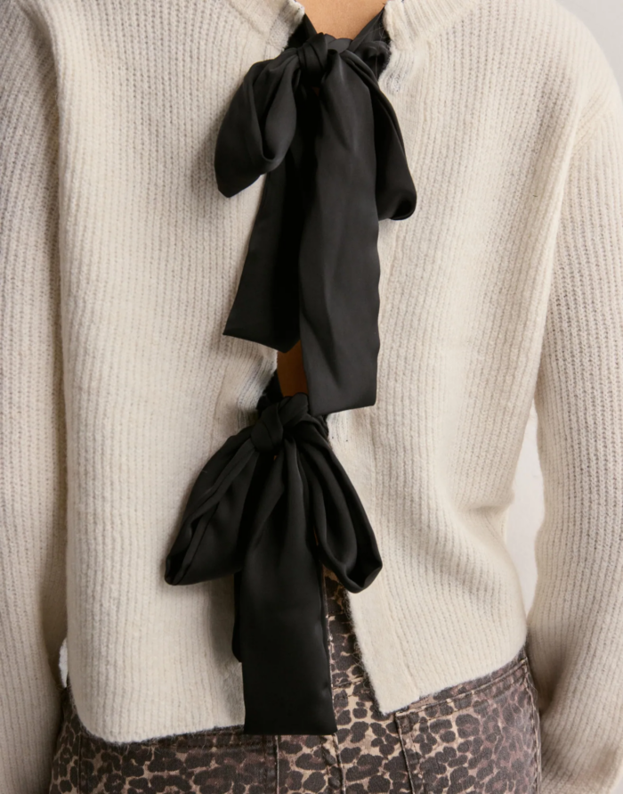 OBJPARVI SATEEN BOW KNIT CARDIGAN DIV - Image 4