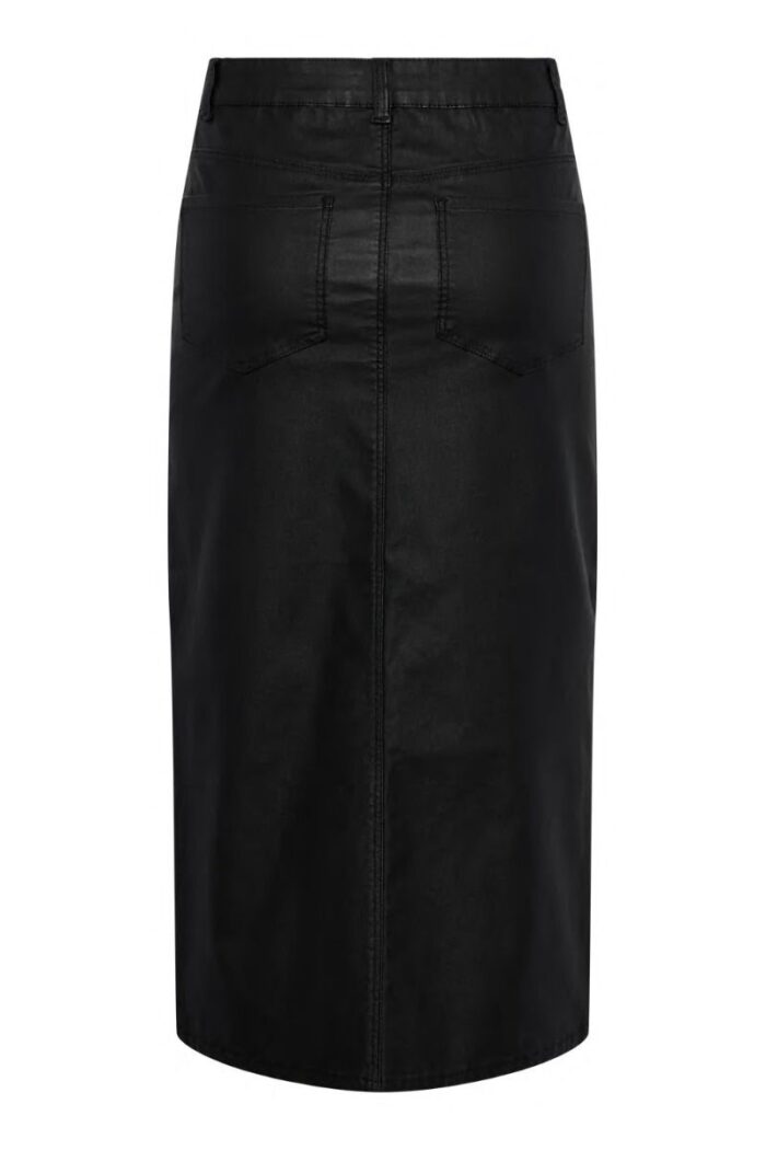 PCPARO MW COATED LONG DENIM SKIRT - Image 2