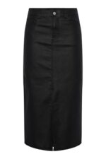 PCPARO MW COATED LONG DENIM SKIRT