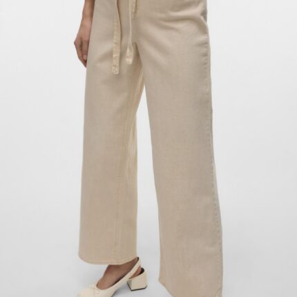 VMKARLIE MR WIDE ECRU BELT JEANS