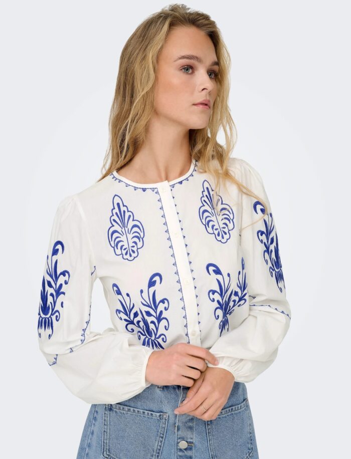 ONLHELEN LS EMB BUTTON TOP - Image 1