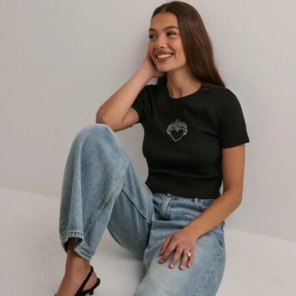 ONLKIRA S/S BLING O-NECK SHORT TOP JRS
