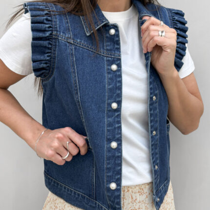 ONLkennedy SL dnm frill waistcoat