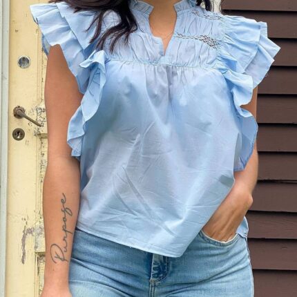 ONLSUNNY LIFE CAPSL FRILL TOP NOOS
