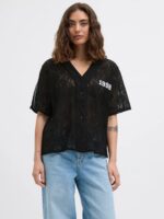 JXSTINE LACE LOOSE V NECK TEE JRS LN