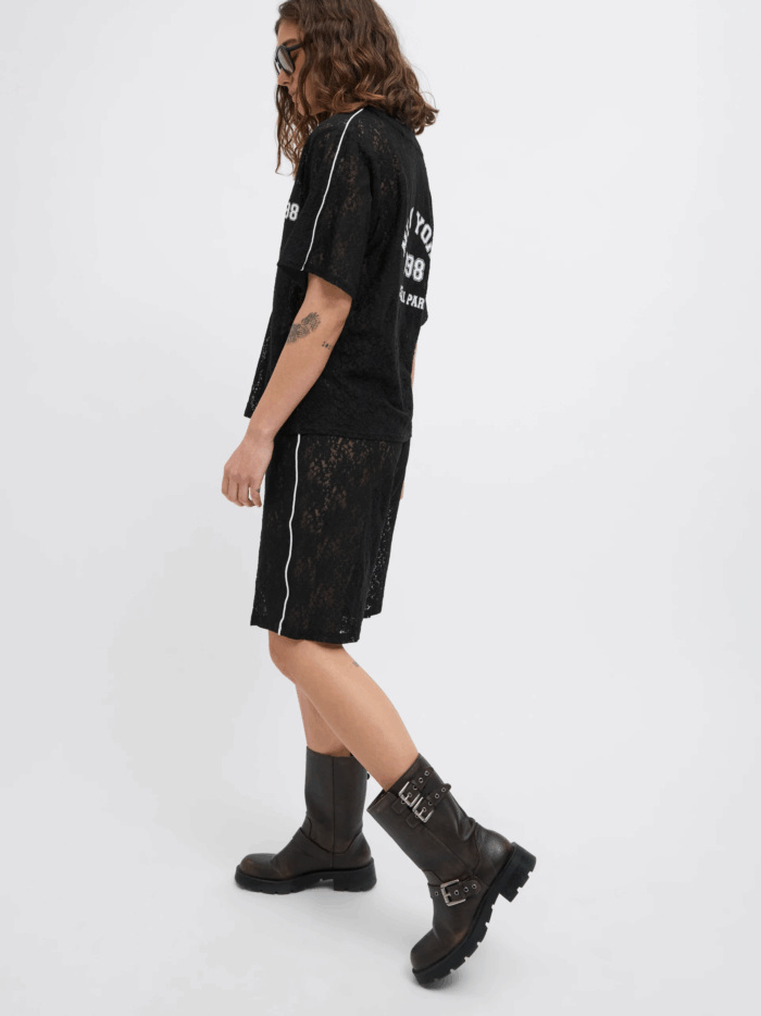 JXSTINE LACE LOOSE V NECK TEE JRS LN - Image 3